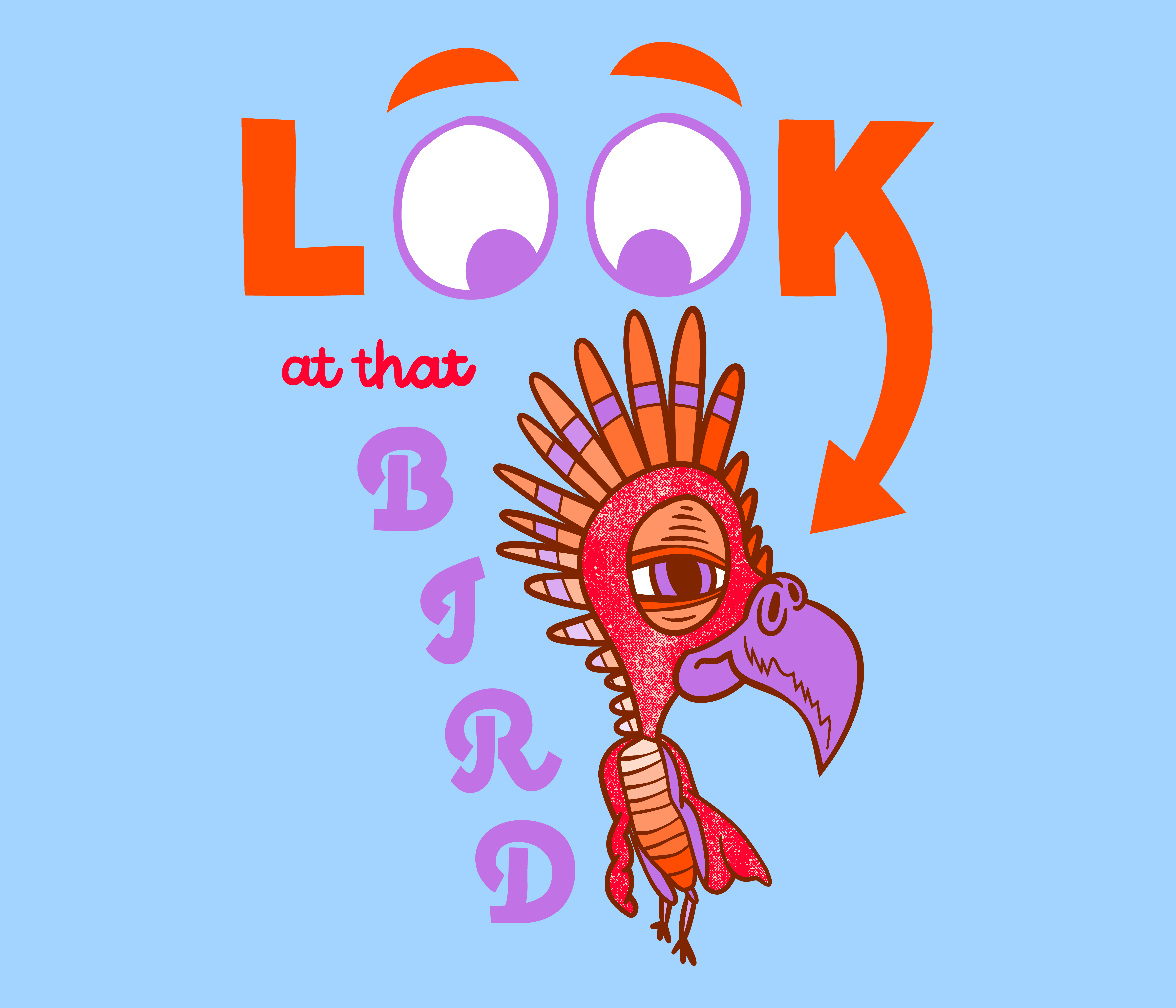 Look at that Bird drawing graphic design illustration