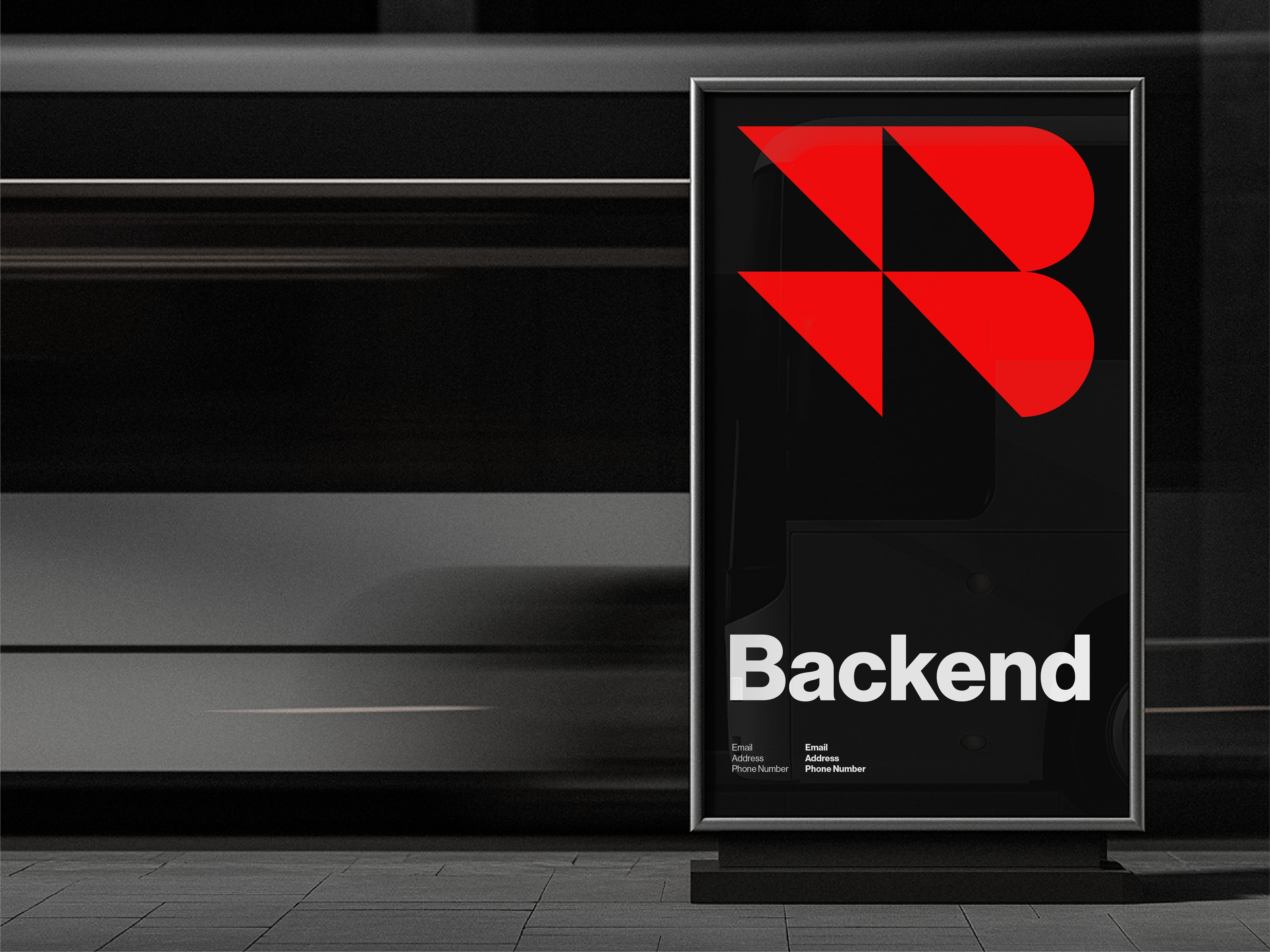 Backend Display Design billboard bold brand design brand guidelines brand identity brand system branding display icon logo logo design logo wordmark logotype minimal modern saas symbol technology visual identity wordmark