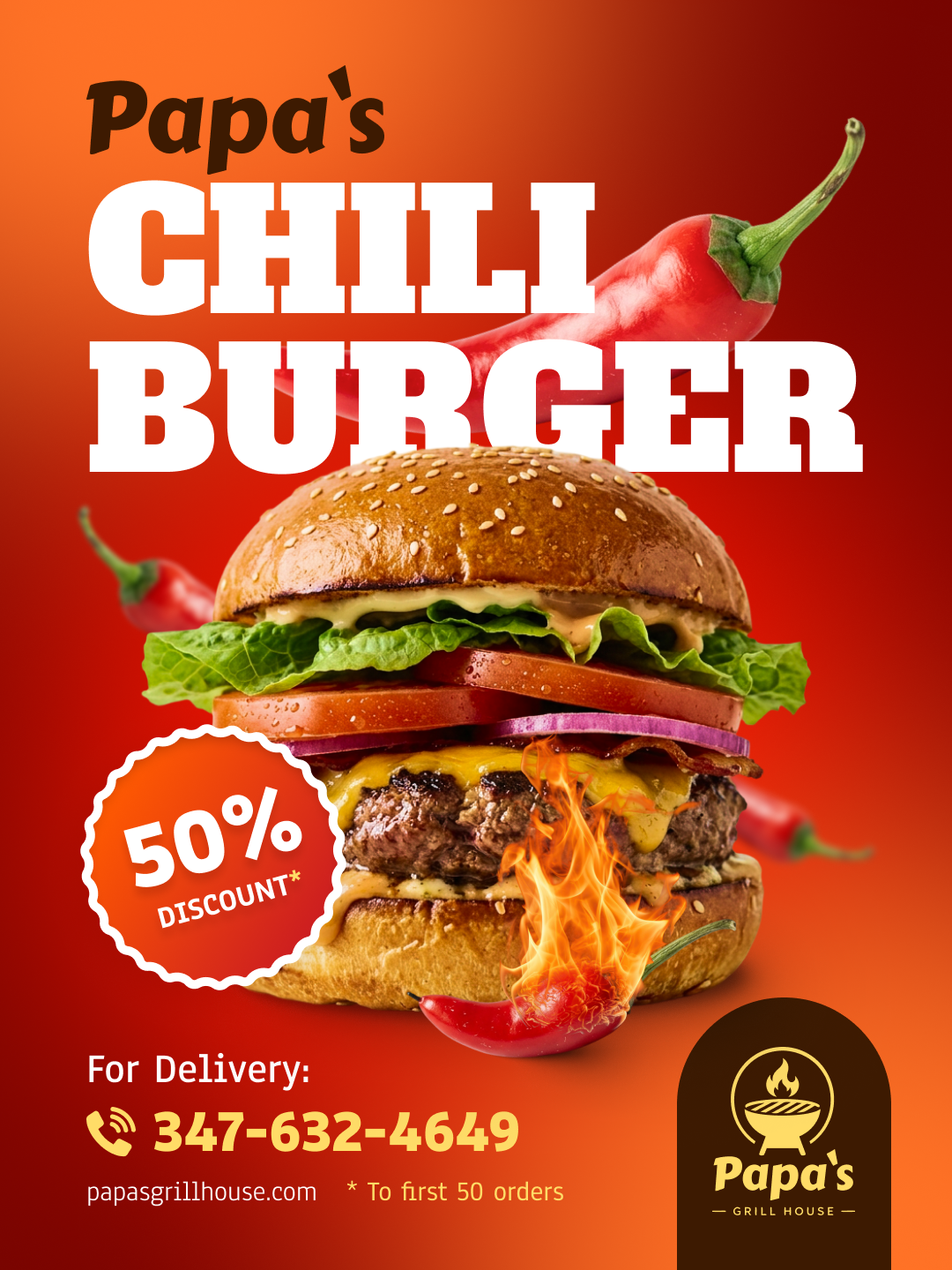 Papa`s Grill House Social Media Ads advertising banner design facebook graphic design instagram social media