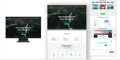 Travel Goo Web UI – Travel Landing Page clean design destination green landing page nature travel travel landing web travel web ui ux web website