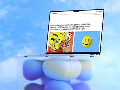 MacBook Pro mockups 3d 3d illustration desktop gradient header macbook mockup portfolio sky