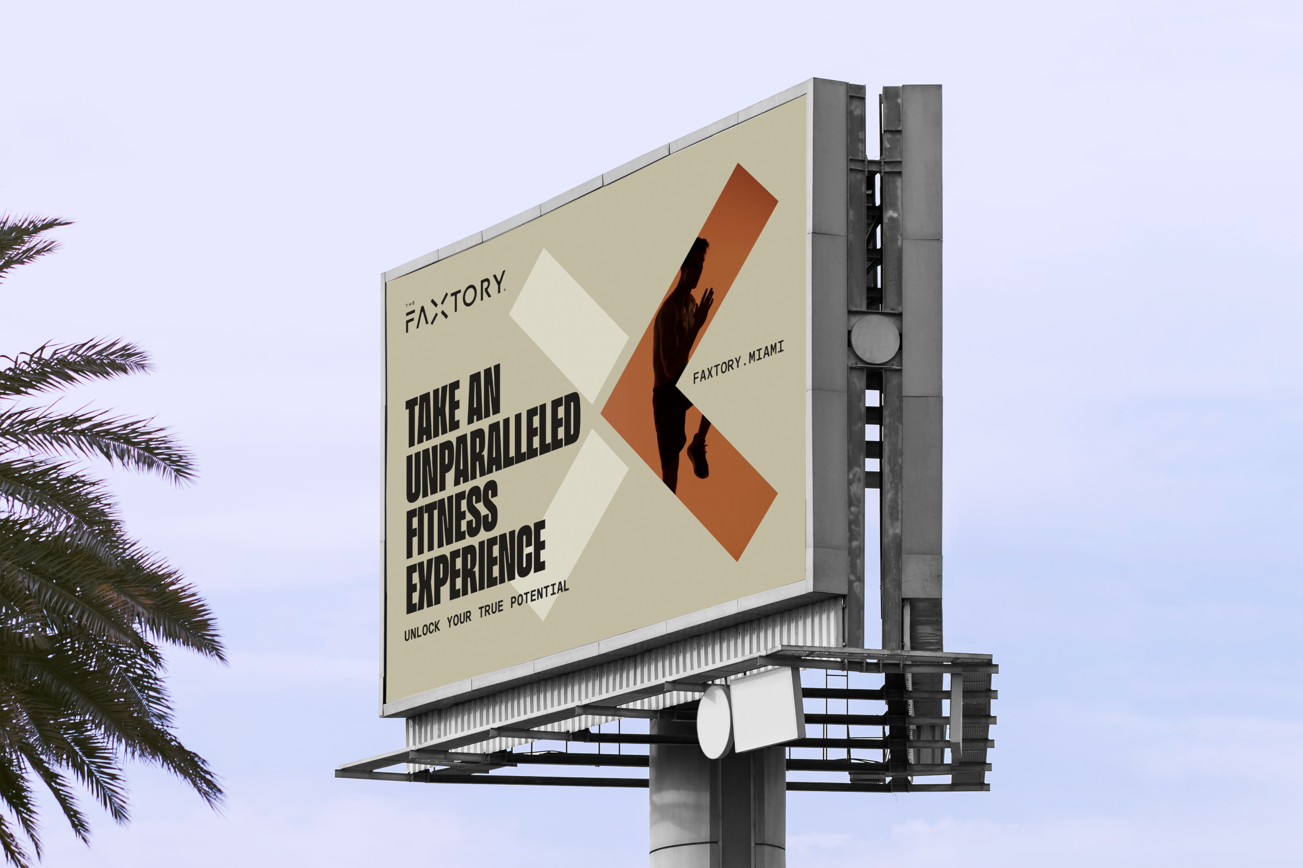 Faxtory - Billboard athlete athletics bold branding design dynamic faxtory fit genotype graphic design gym healthy logo potential sports typography