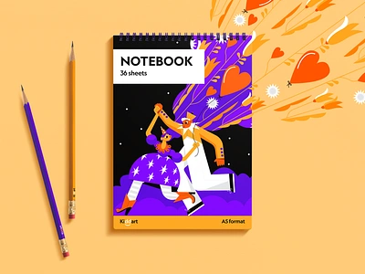 Stationery Brand Graphic Design: Notebook Cover arts brand identity branding children cover design design studio digital art digital illustration digital painting graphic design identity design illustration illustration art illustrator marketing marketing design notebook notebook cover design stationery