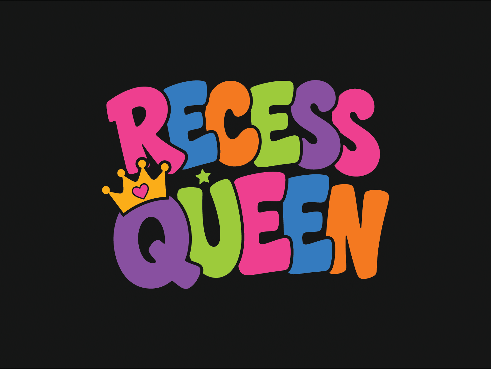 Recess Queen | Back to School T-shirt Design apparel design back to school bubble font clothing brand colorful design cute design graphic design kids fashion lettering merch design merchandise print on demand retro typography screen print streetwear teacher shirt tshirt design typography vector art vector illustration