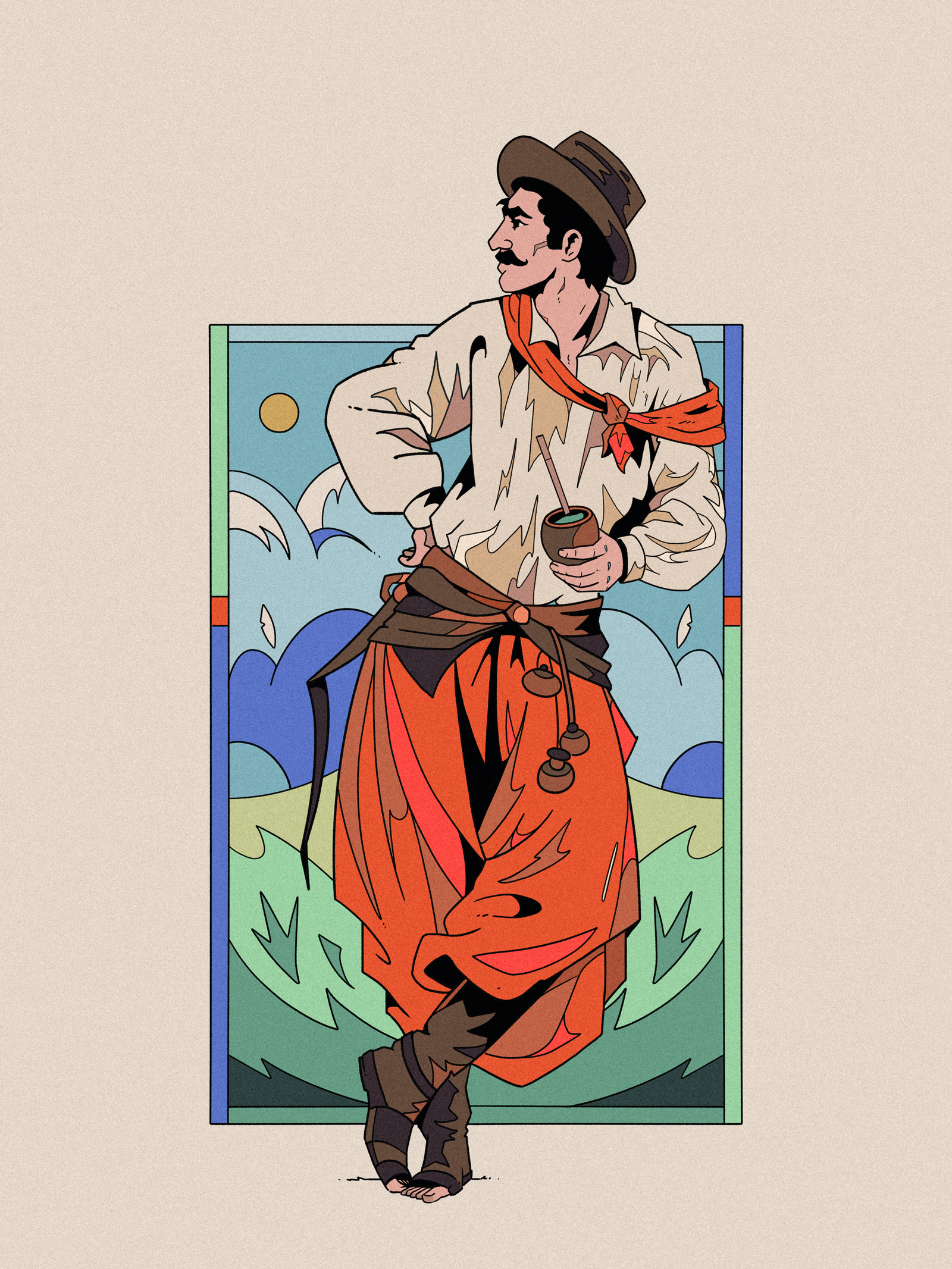 Gauchos abstract argentina brasil brazil character chile gauchos illustration paraguay uruguay