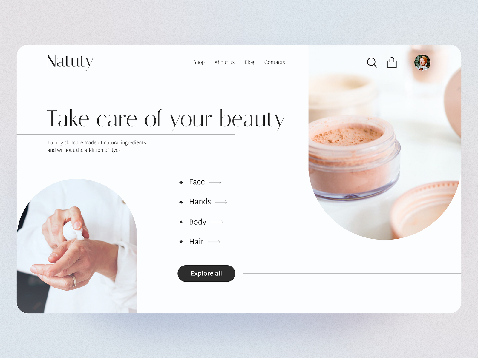 Hero Screen For Self-care Brand By Anastasiia Vlasova On Dribbble