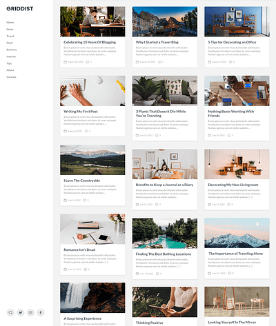 Griddist WordPress Theme blog blogger blogging free grid premium theme wordpress writer writing