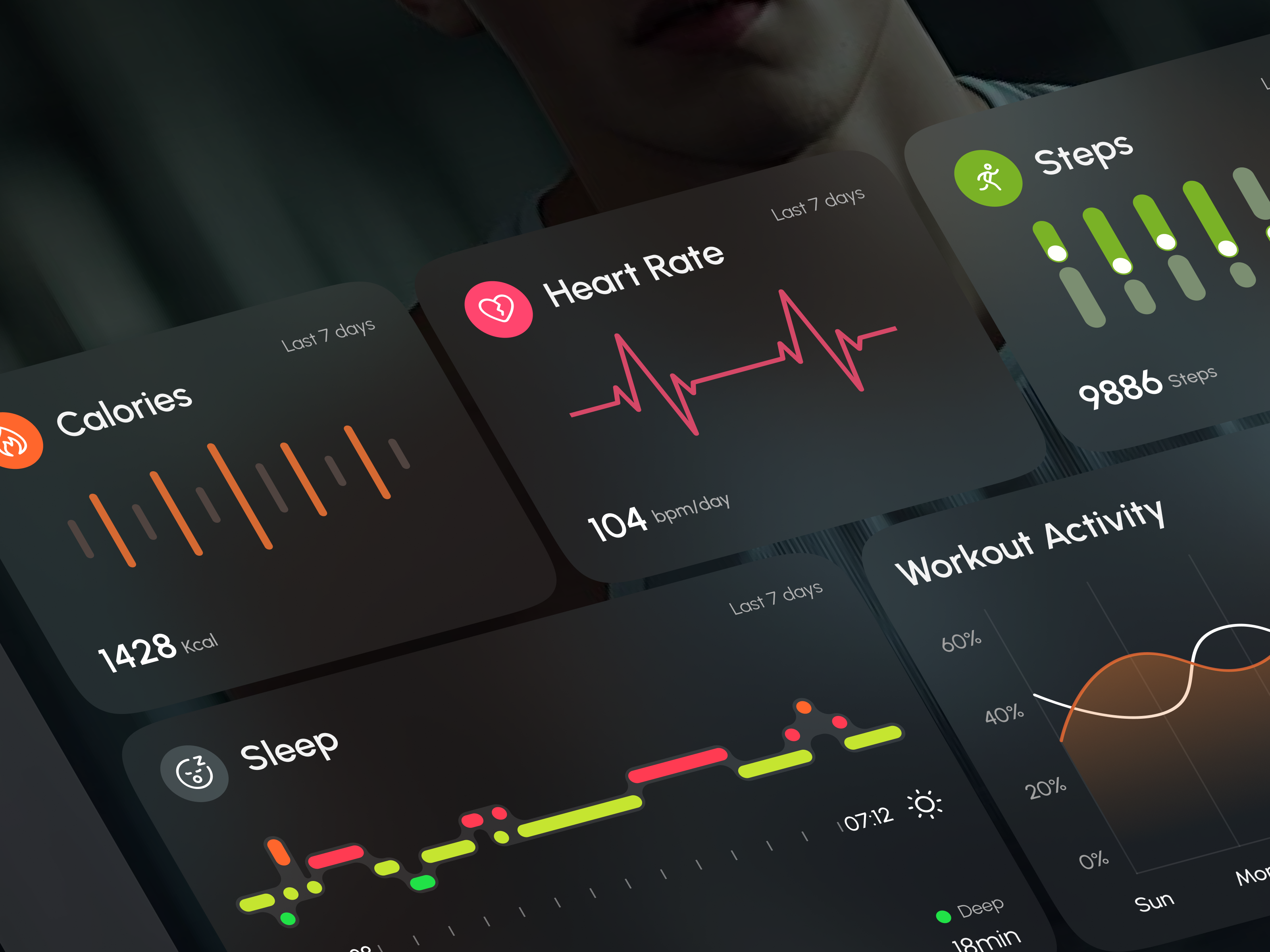 Fitness Dashboard UI Design | Health Analytics Dashboard admin dashboard analytics dashboard analytics ui dashboard dashboard design data visualization fitness dashboard health dashboard health monitoring heart rate analytics modern interface product design saas saas dashboard sleep tracking web app web dashboard wellness app workout tracker
