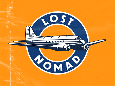 Lost Nomad Brewing airplane airways beer beer flight beer logo brewing circle flight globe jet lost nomad plane typography