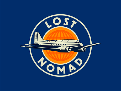 Lost Nomad Brewing airplane beer beer flight beer logo circle flight globe plane travel typography