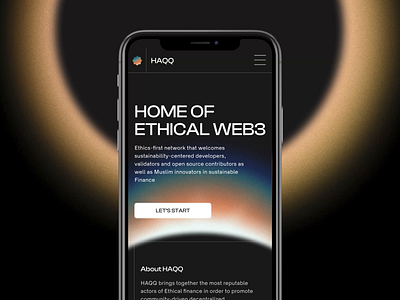HAQQ: Mobile Scroll animation arabic branding clean graphic design minimal uiux web
