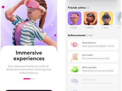 VR Pulse App UI app design future mobile app ocolus ui ux virtual virtual reality virtualreality vr vr device