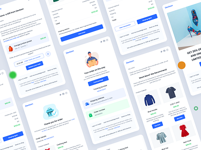 Email templates for e-commerce business cart delivery mail ecommerce app email design email marketing figma newletter order confirmation product shoping app shopping ui ux upsell