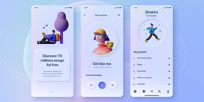 Soft UI Design Concept app app design clean cool design illustration mobile music smooth soft ui ux ♬