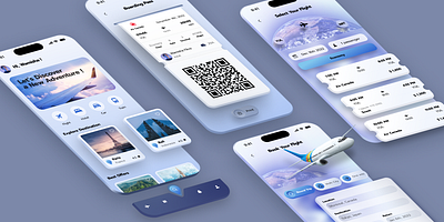 SkyTrip UI: An Effortless Flight Booking Experience app app design boarding boarding pass booking flight flight booking mobile app mobile app design mobile design ui ux