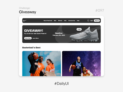 Giveaway - Challenge Daily UI #097 097 daily ui giveaway nike shoe ui web design