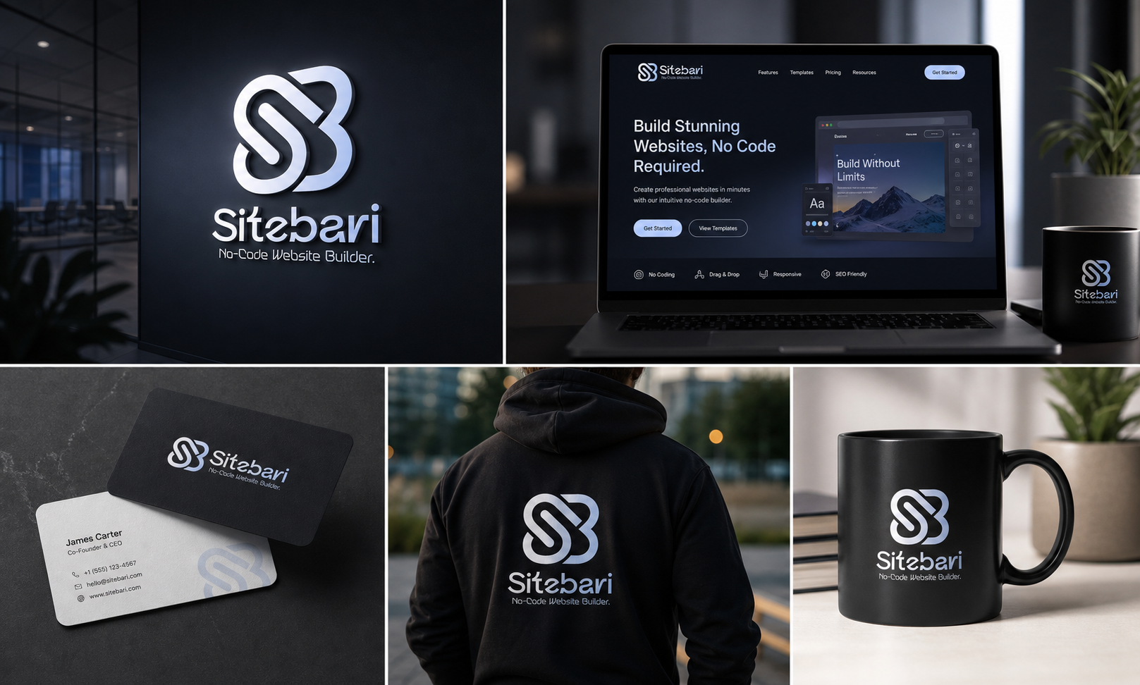 Sitebari® — No-Code Website Builder Brand Identity brand identity branding creative agency design system figma logo logo design logotype modern logo saas saas branding startup tech uiux visual identity web design web development webflow website website builder