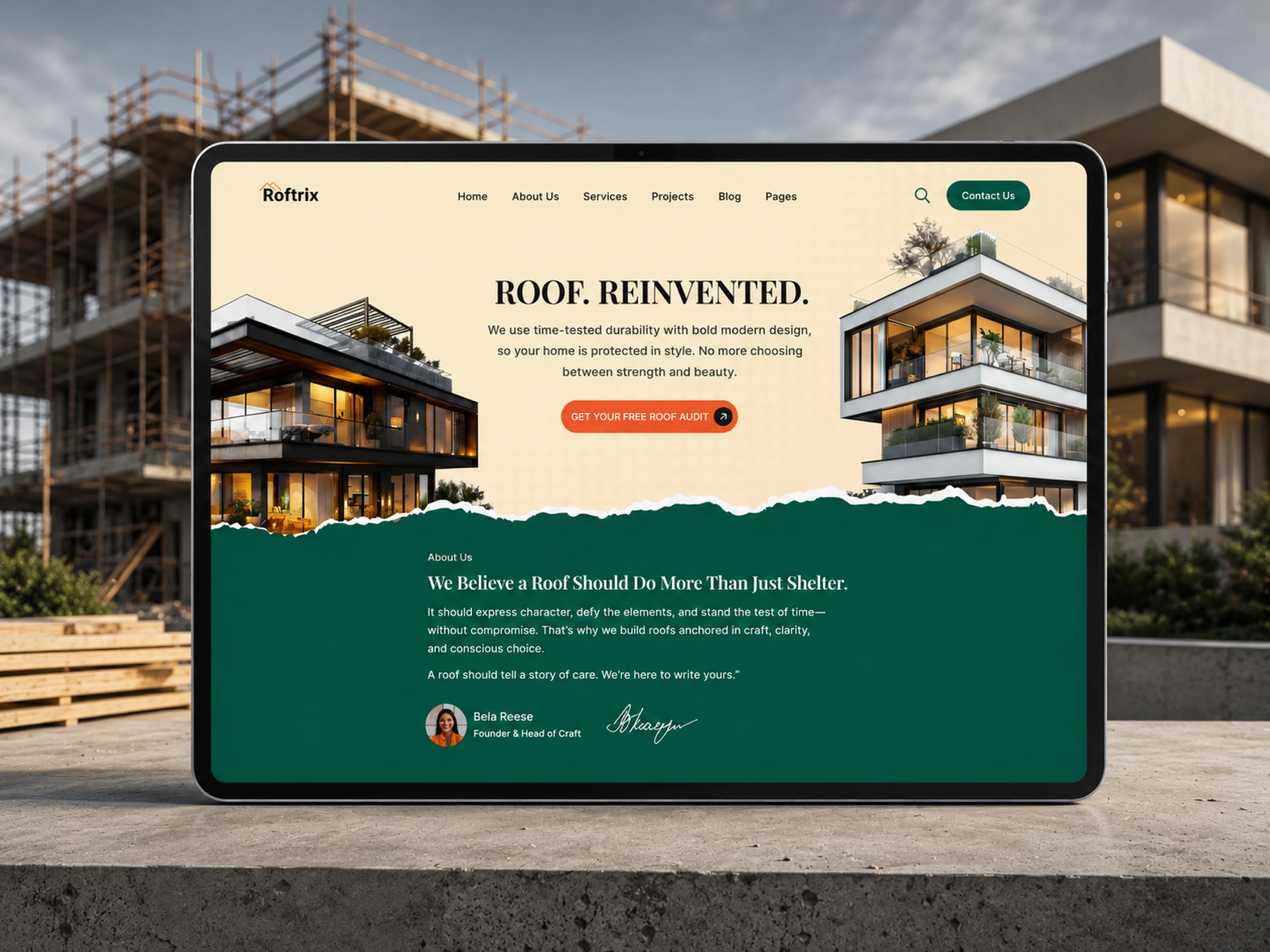 🏠 ROFTRIX – Roofing & Construction Website Design branding business website clean design construction construction website contractor website home improvement homepage design illustration landing page modern website roofing roofing company roofing website service website ui design uiux ux web design website design