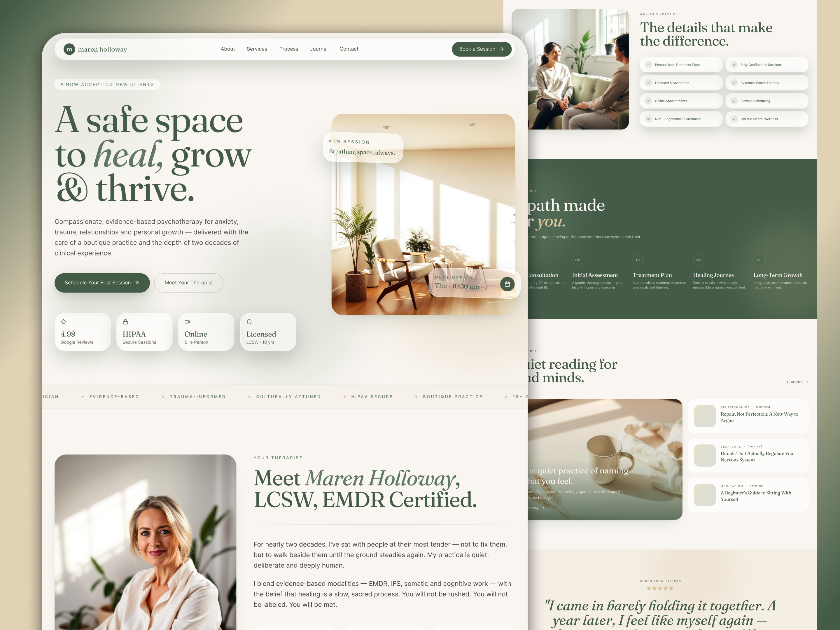 Compassionate Psychotherapy & Mental Wellness for a Healthier figma website happier life healthier mental health psychotherapy wellness