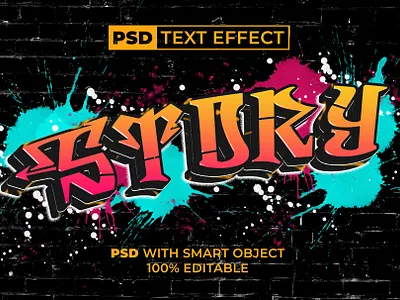 PSD Graffiti Text Effect Style alphabet art design editable effect font graffiti lettering psd splash street style text type typography word