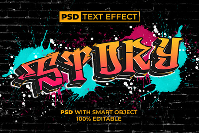 PSD Graffiti Text Effect Style alphabet art design editable effect font graffiti lettering psd splash street style text type typography word