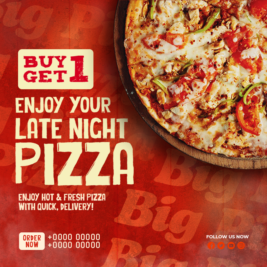 Late Night Pizza Social Media Post Design ads ads creatives branding graphic design pizza pizza post pizza post design pizza socail mesia post post design resturant design social media ads crea social media ads creative social media design