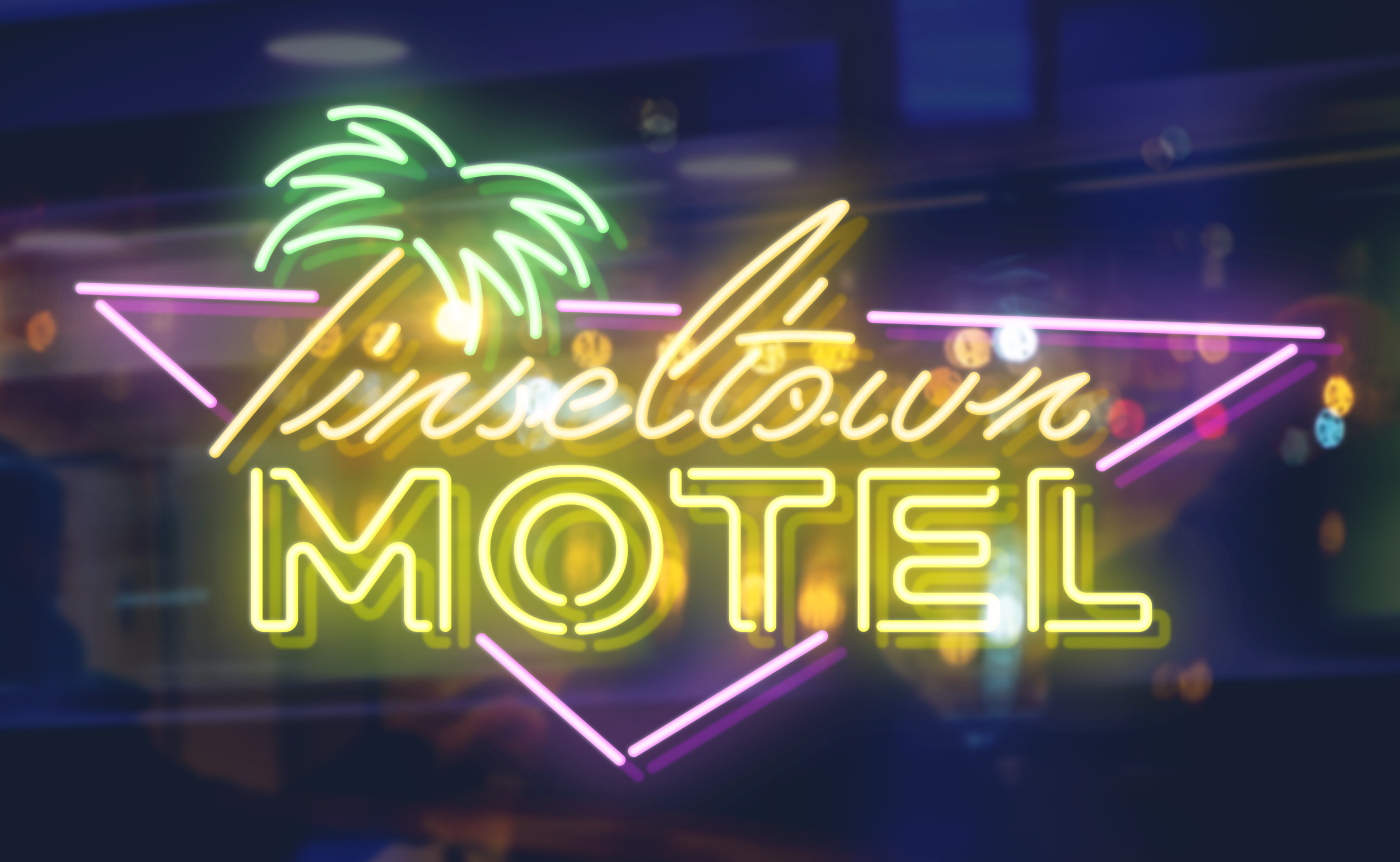 Tinseltown Motel Neon branding graphic design logo neon typography