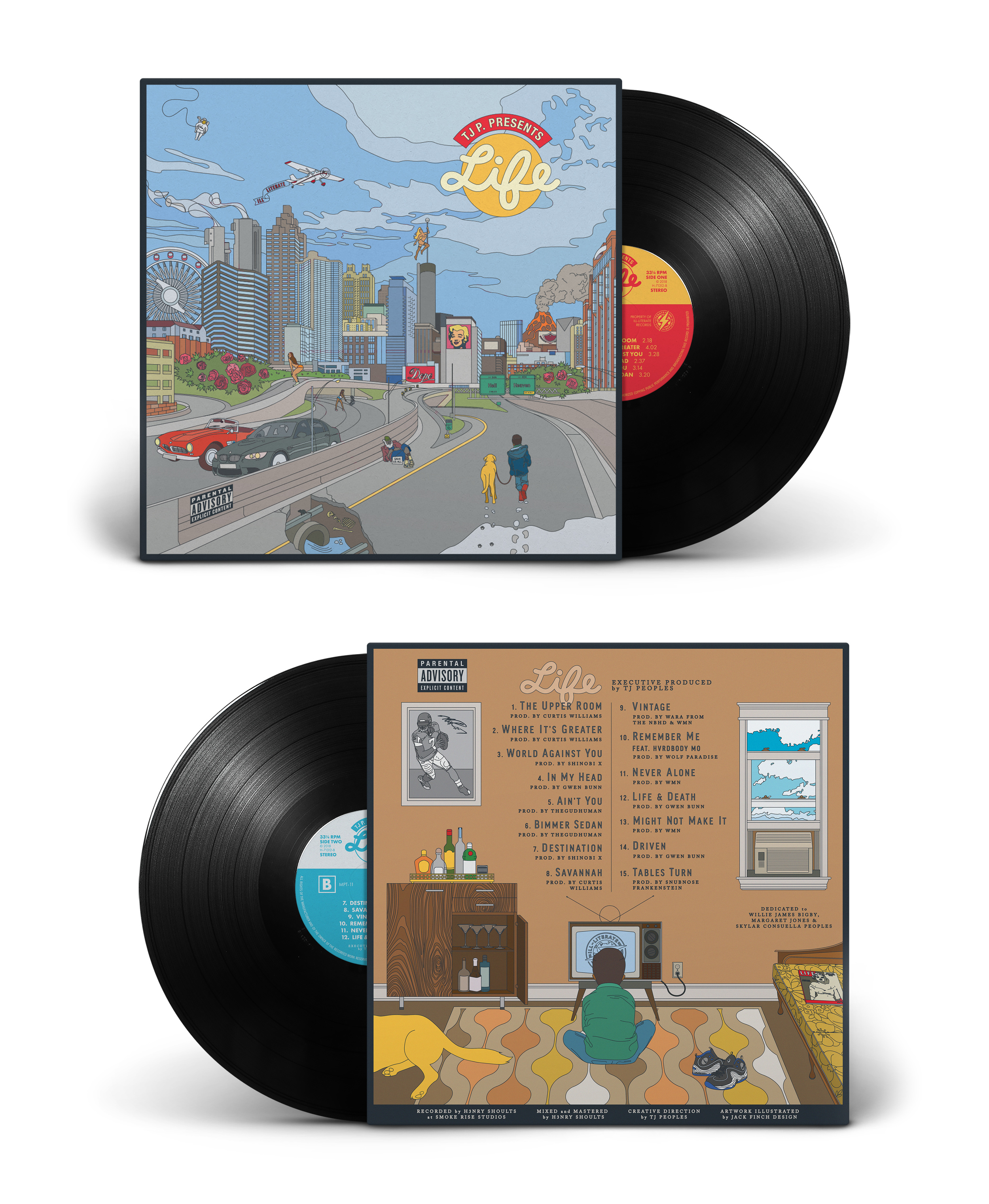 LIFE Album Cover Art album art graphic design illustration logo roll out typography vector