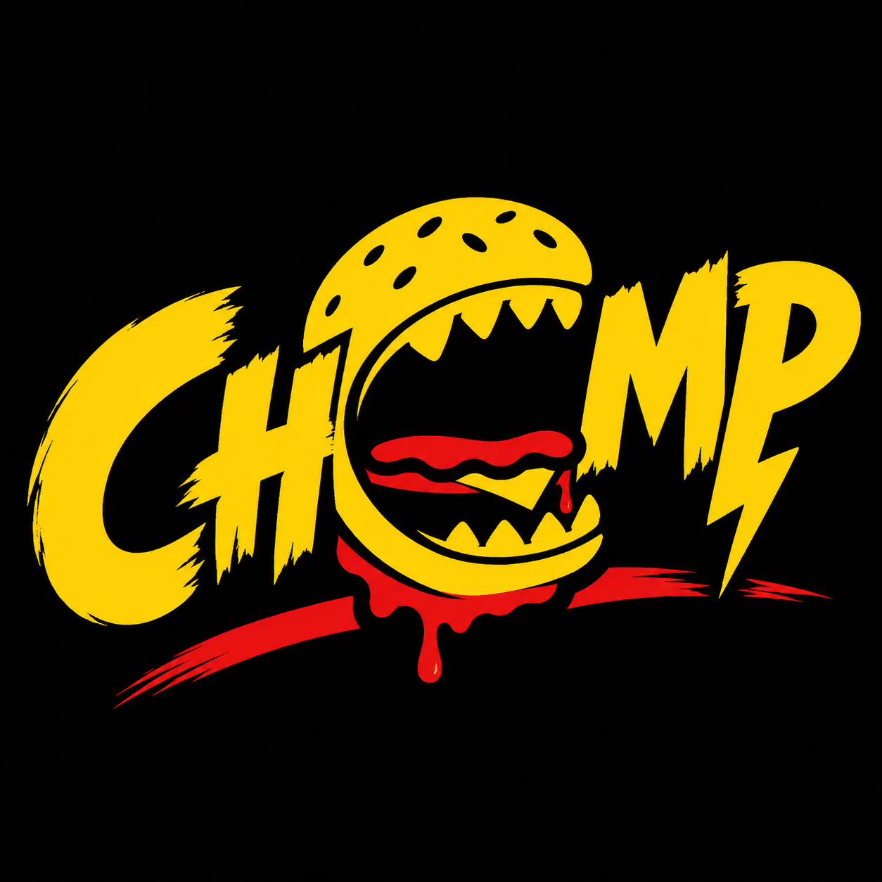 CHOMP — Food Brand, Burger Brand Logo & Brand Identity Design adobe bold branding bold logo design brand identity branding burger brand identity cpg branding design fast food brand identity food logo design genz brand identity graphic design illustration logo logo design ui ui ux website for fast food vector yellow and black branding