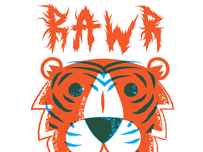 rawr adobe illustrator best typography editorial editorial illustration illustration rawr texture tiger vector