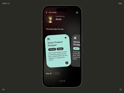 Job Listing | Daily Ui 050 app design graphic design ui ux webdesign