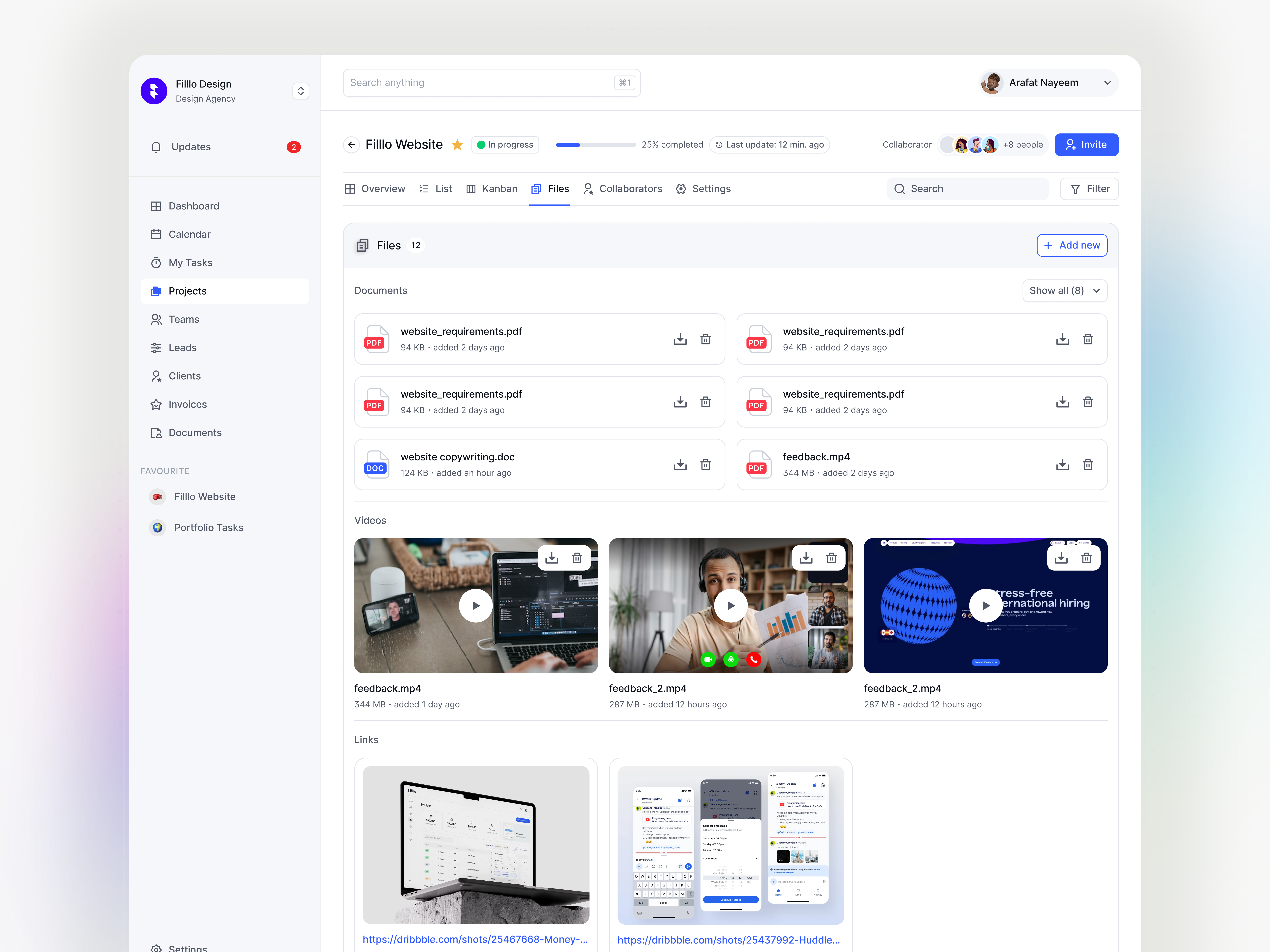 B2B Admin Panel — Files Interface Design | QuickSuite adminpanel b2bsaas dashboard filemanagement filllo fillo interfacedesign mvpdesign productdesign productdesigner projectmanagement saas saasdashboard saasdesignagency saasux startupdesign uidesign uxdesign webapp webdesign