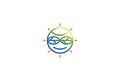 Sunny Earth Logo FOR SALE abstract branding design earth energy for sale geometric graphic design illustration logo natural sun vector