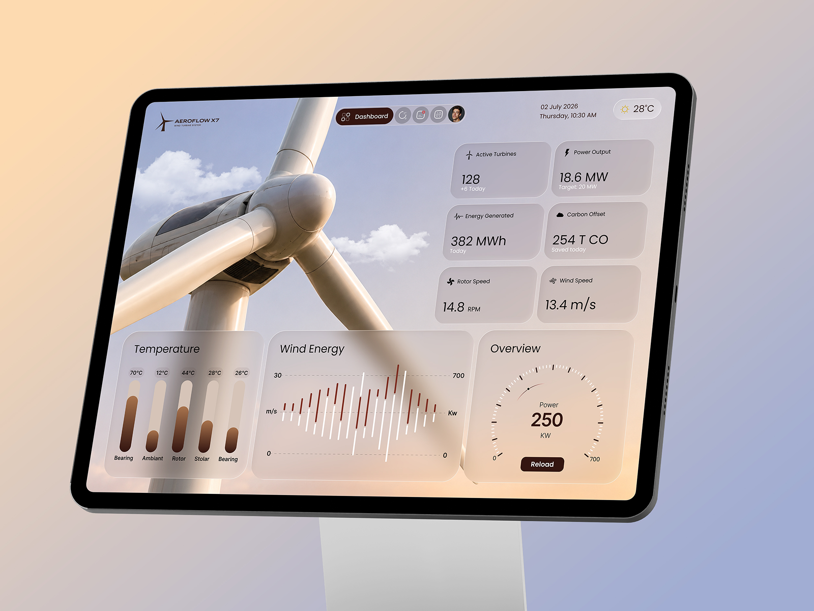 Wind Turbine Monitoring Dashboard analytics dashboard branding clean energy dashboard design dashboard ui energy dashboard energy monitoring graphic design industrial dashboard logo mobile app renewable energy turbine ui uiux web design wind dashboard wind power wind turbine