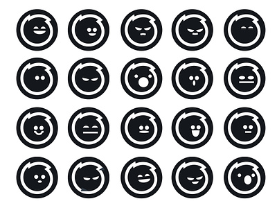 Personal Branding Emotion Icons black branding concept development emotion exploration face fun graphic design icon iconography illustration personal travis