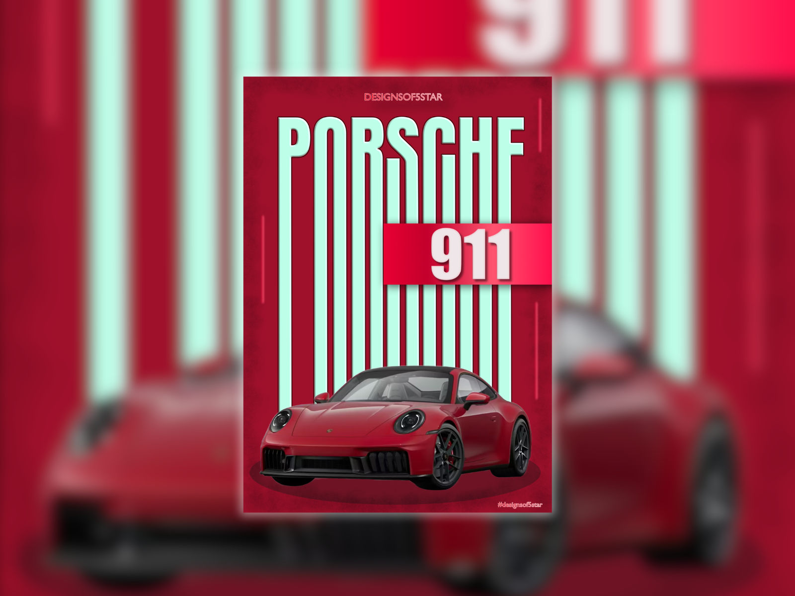 Porsche 911 Poster | Bold Typography Design affinitydesign automotivedesign automotiveposter bold poster bold typography branding cardesign carposter editorial design graphic design minimal poster porsche porsche911 poster posterdesign retro poster design typography vechicleposter