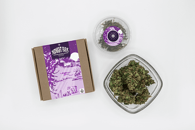 Cannabis Packaging — Midnight Farm Strand branding graphic design illustration logo typography vector web design