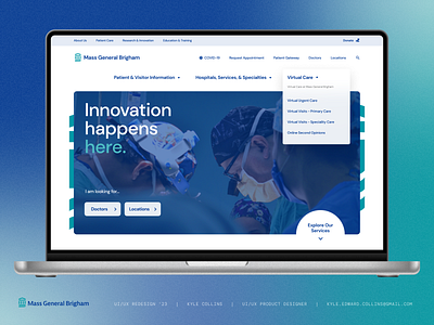 Mass General Brigham: Website Redesign and Rebrand Concept app ui design branding healthcare hospital rebrand redesign concept typography web design web ui web ux