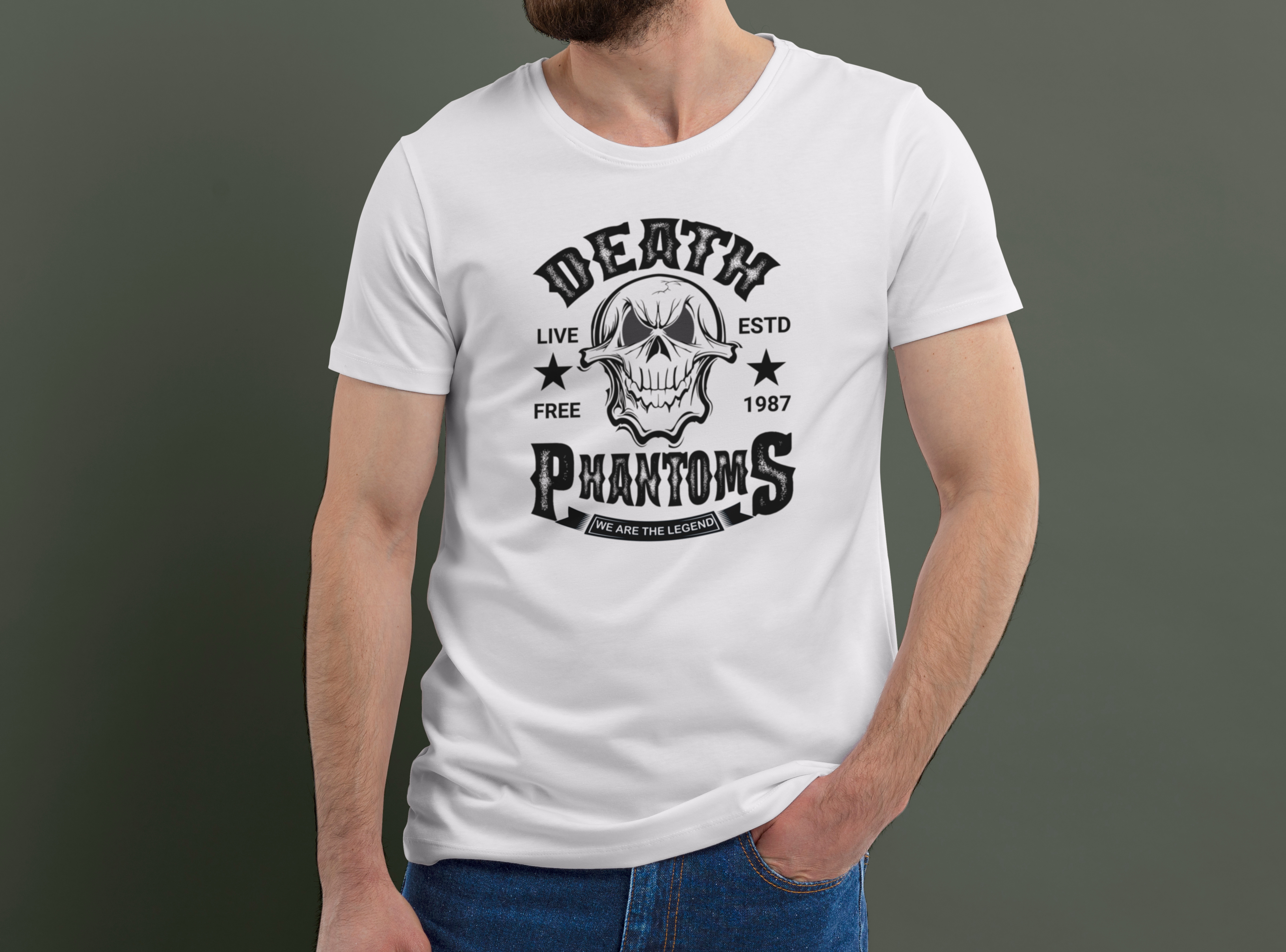 Death Phantoms Tshirt Design branding death design ghosttshirt graphic design helloweencostume phantoms tshirt