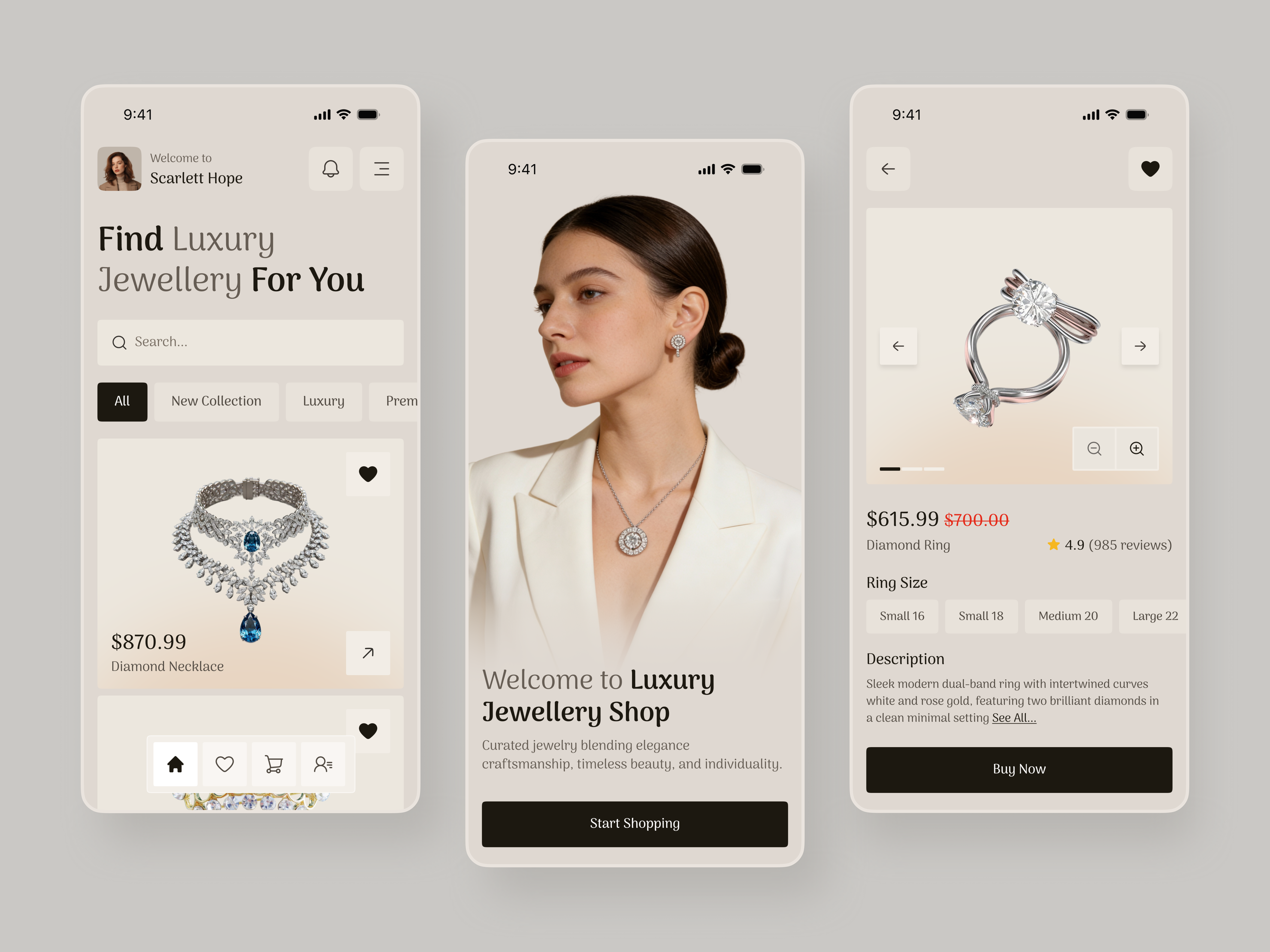 Gold & Diamond Store App Design app app design ecommerce ecommerce app interface jewelry app luxury jewelry mobile ui online store app product service startup ui ui design ux web