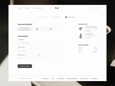 Card Details Step from the Checkout Flow of an Online Shop card details checkout credit card ecommerce online store payment information product design ui ux website design
