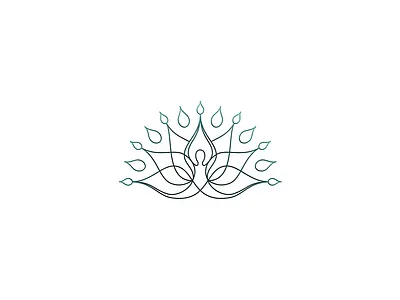 Abstract Lotus Logo FOR SALE abstract branding design for sale graphic design illustration logo natural negative space vector
