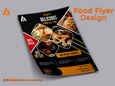 Food Flyer Design for Restaurant 3d animation branding design designer flyer design foodflyer graphic design graphicdesign illustration instafood logo motion graphics restaurant ui vector yum