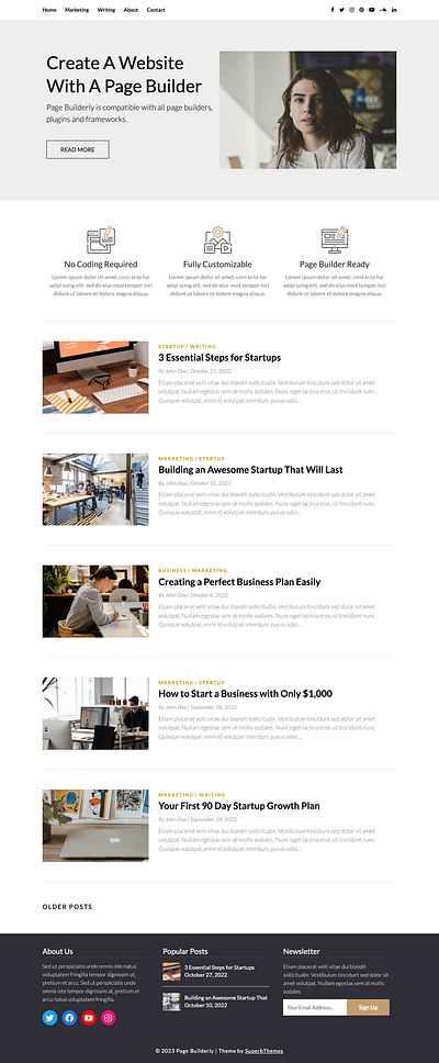 Page Builderly - Elementor & Divi WordPress Theme beaver builder blog blogging builder divi elementor inspiration page template website wordpress wpbakery