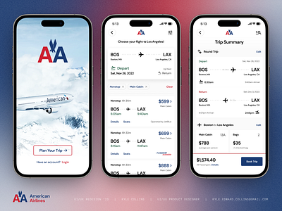 American Airlines: Mobile App Redesign Concept and Rebrand (3/3) airlines airplane american app design app ui app ui design branding flights mobile ui mobile ux rebrand redesign concept travel typography