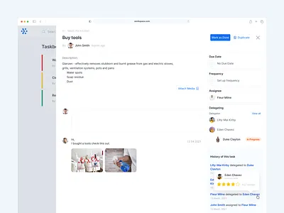 Workspace — Task checkbox design managment project tag task ui user ux web