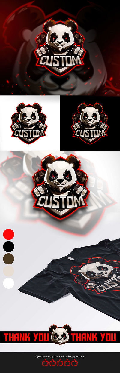 Panda Esports Logo Design Concept branding design graphic design ill illustration logo typography vector