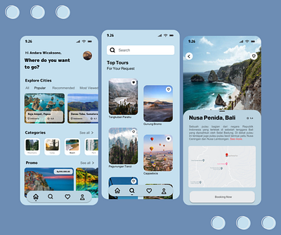 Travel app ui