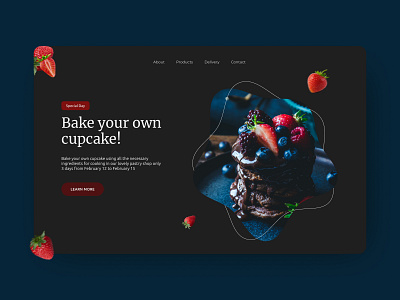 Design concept of the first screen confectionery design dessert food main page sweet ui