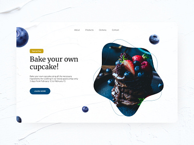 Design concept of the first screen design dessert food main page ui